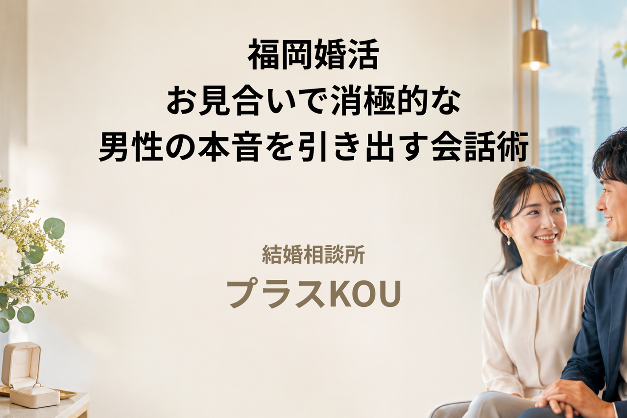 福岡婚活｜お見合いで消極的な男性の本音を引き出す会話術